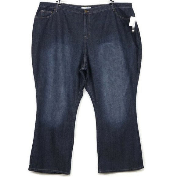 Fashion Bug Weekend Casual Bootcut Jeans Dark Stretch Plus Size 32W x 33 - Picture 1 of 9